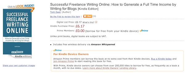"Successful Freelance Writing Online" on Amazon